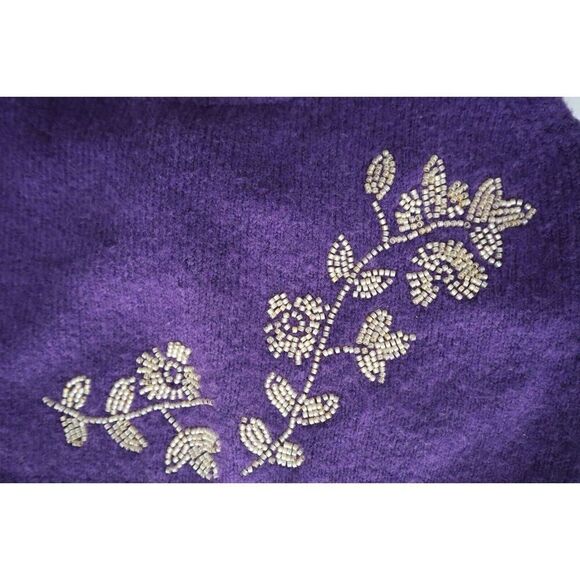 Zara 9598/006/603 Women's Sz Small Purple Beaded Knit Wool Blend Crop Top Cami - Picture 5 of 7